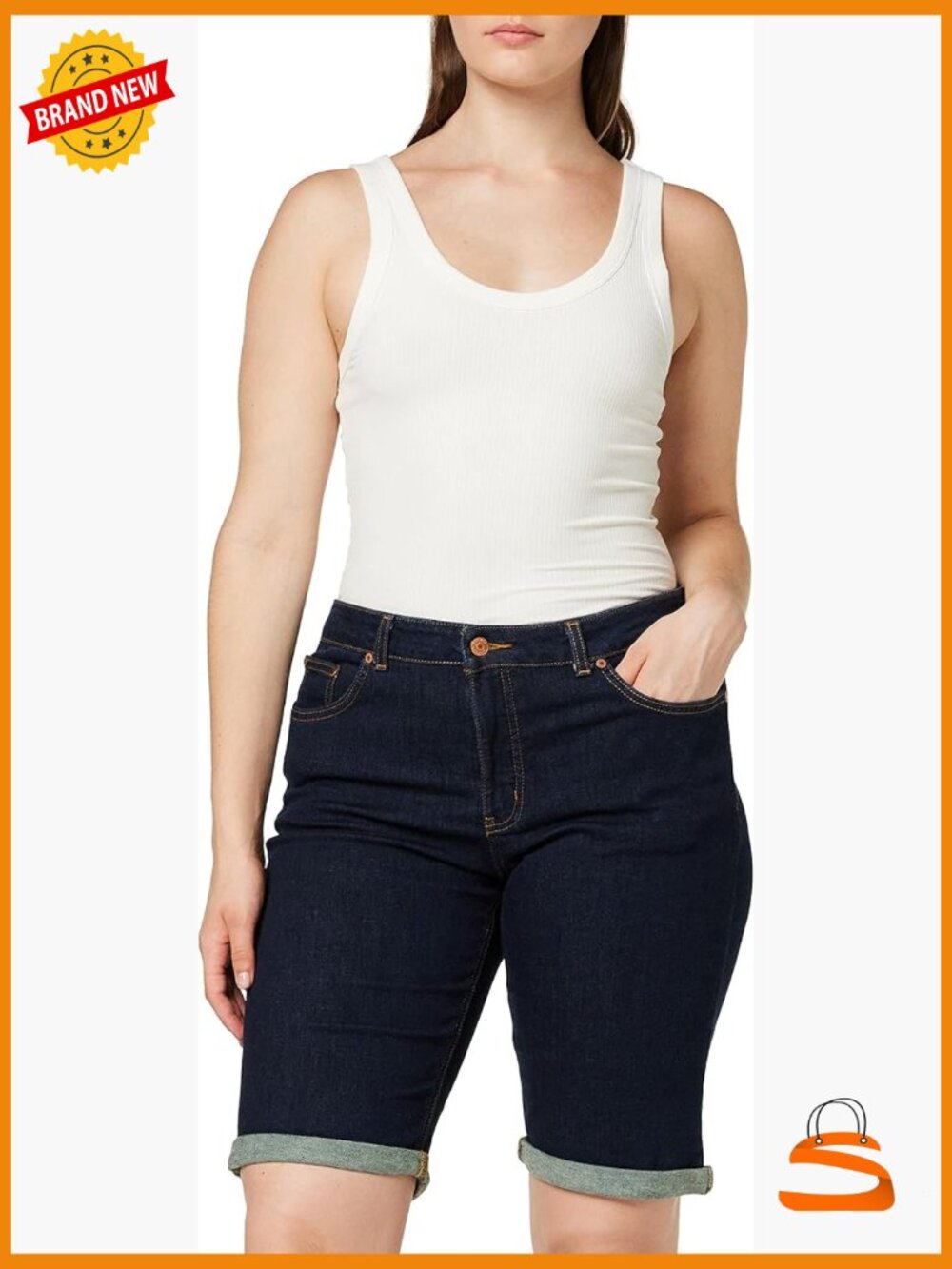 High Rise Bermuda Shorts with Flex Tummy Control Panel